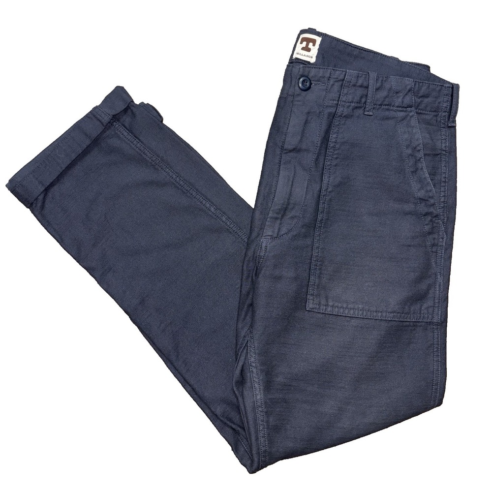 Tellason Fatigue Pants Utility Navy Blue 32 x 29 Slim Tapered Leg NWOT
